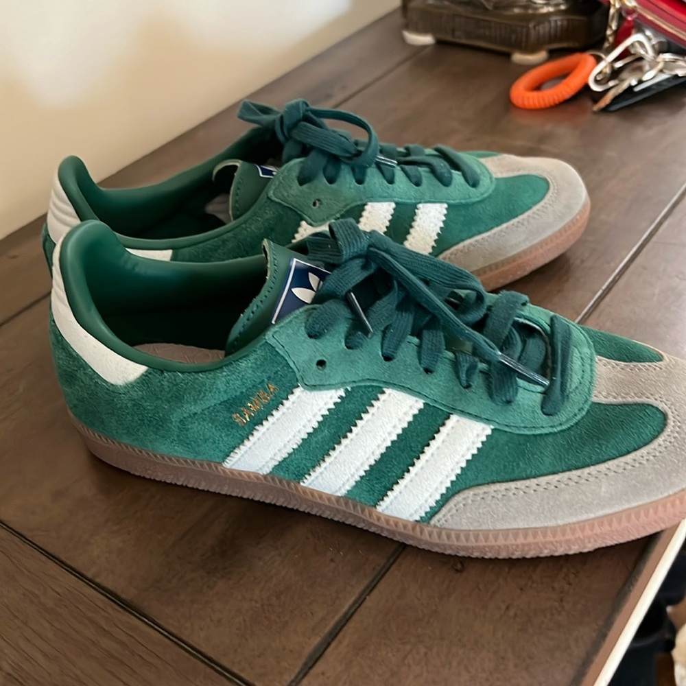 Green sambas never worn